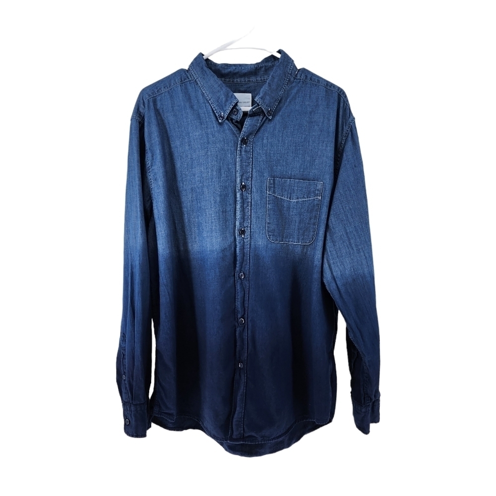 American Eagle Outfitters Men's Ombre Long Sleeve Button Front Shirt - XL